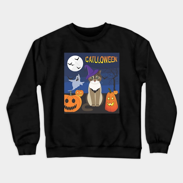 catlloween Crewneck Sweatshirt by Retaz0z